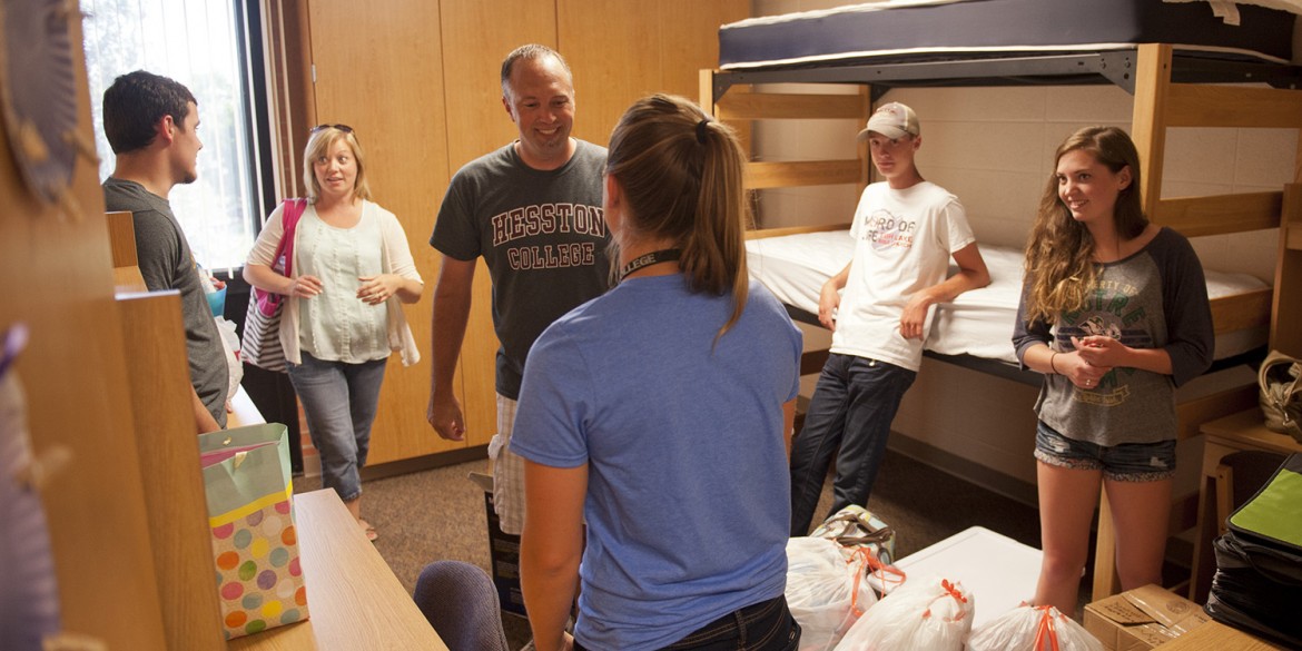 Freshman Emily Weaver moves into Hesston College's Erb Hall.