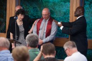 Pastoral Ministries graduate Tom Wedel ’15 (Hesston, Kan.) is commissioned for service to the church.