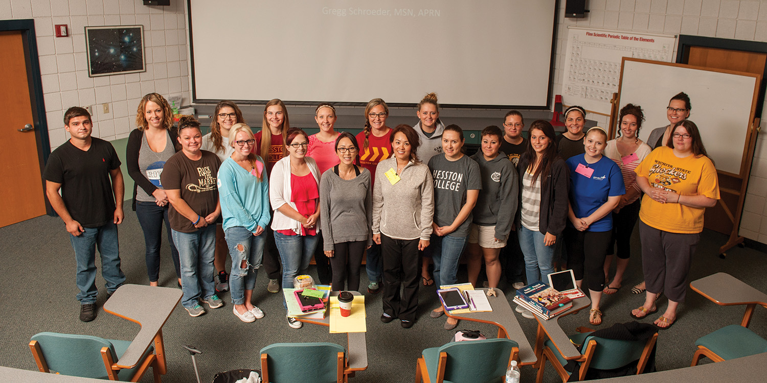 The first day of class for Hesston College's bachelor of science in nursing program