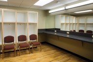 Men’s and women’s theatre dressing rooms give student performers adequate space to prepare for shows.