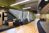 A view of the lower level from the Campus Worship Center in Honor of Marion Bontrager.