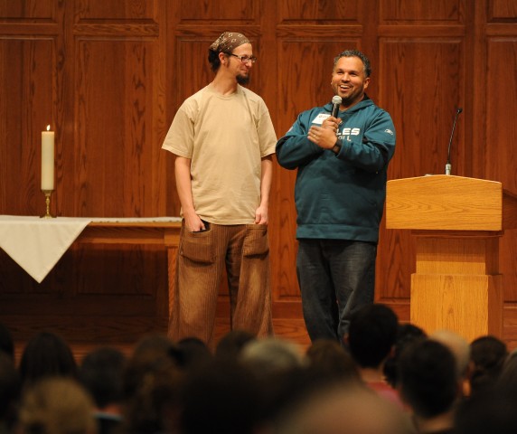Shane Claiborne and Nes Espinosa share about their community in North Philadelphia, Pa., during the 2016 Anabaptist Vision and Discipleship Series.