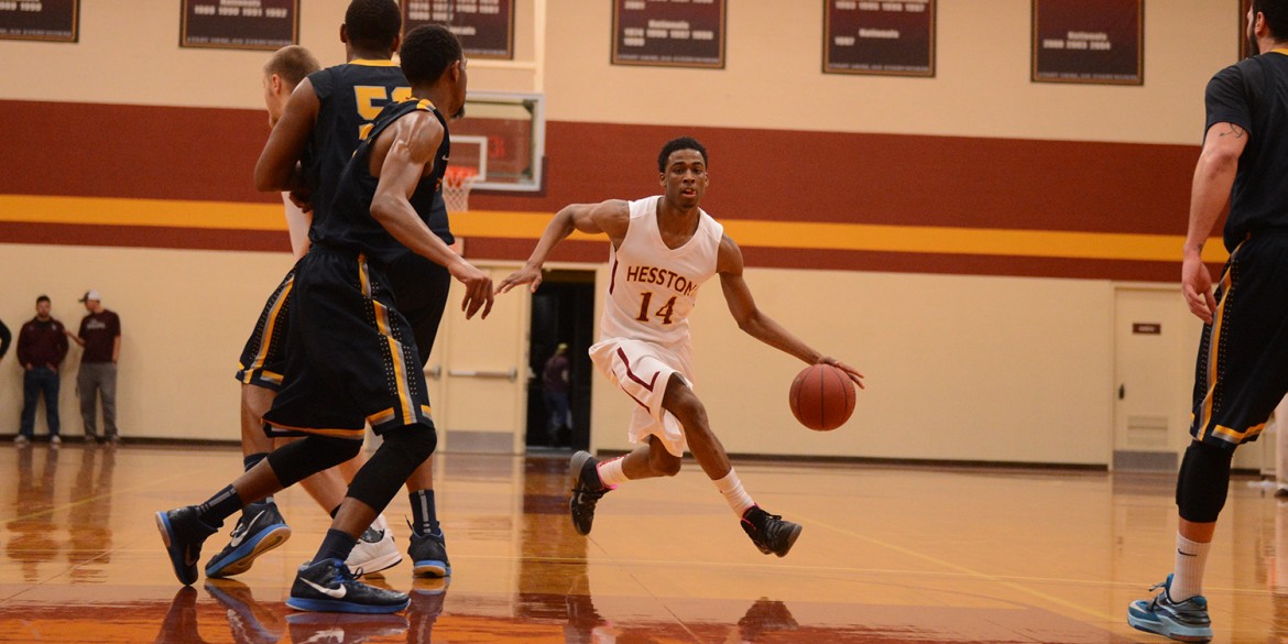 Hesston College men's basketball action photo - Malcolm Mann