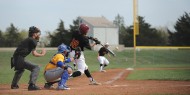 Hesston College baseball action photo