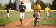 Hesston College baseball action photo