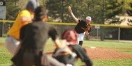 Hesston College baseball action photo