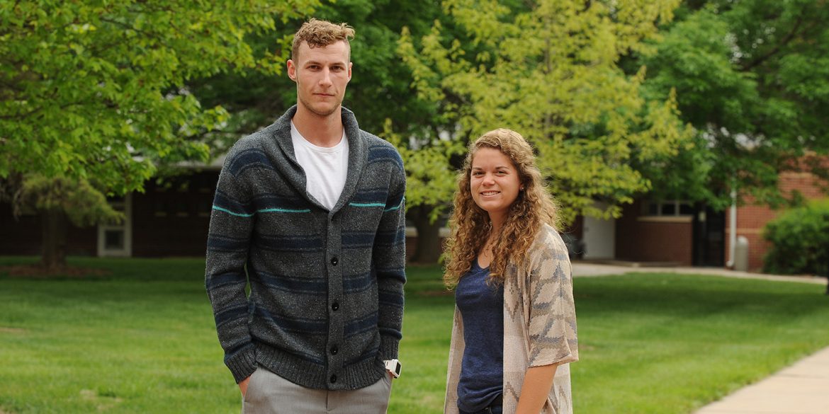 2016 Hesston College athletes of the year Jake Hansen and Christy Swartzendruber