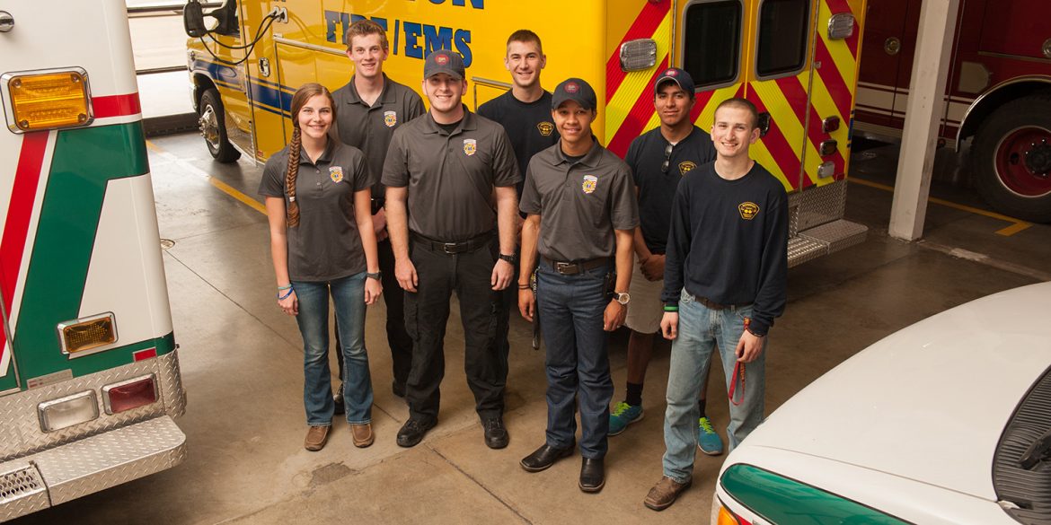 Hesston College students work for Hesston Emergency Services