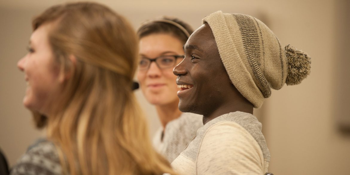 photo of a student in a focus group setting