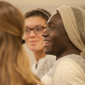 photo of a student in a focus group setting