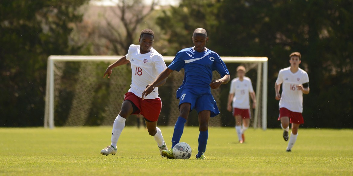 Hesston College men's soccer action photo - Guershon Safari