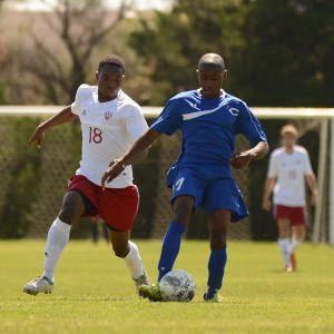 Hesston College men's soccer action photo - Guershon Safari