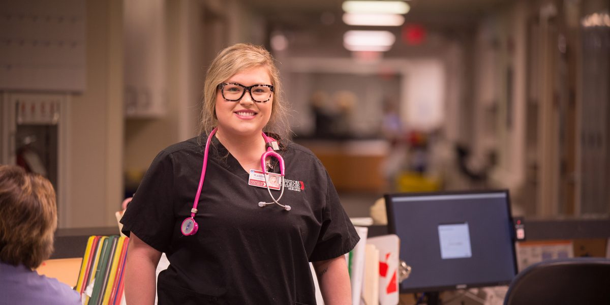 Hesston College nursing student at Newton Medical Center