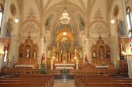 Interior of St. Mary's Catholic Church, St. Benedict, Kan. Photo by Elmer Ronnebaum.