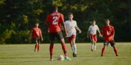 Hesston College men's soccer action photo - Stephen Gonzalez