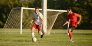 Hesston College men's soccer action photo - Stephen Gonzalez
