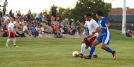 Hesston College men's soccer action photo