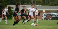 Hesston College women's soccer action photo - Kenzie Johnson