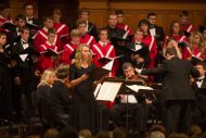 Adele Hofer '17 sings a solo at the Gala Concert at Homecoming 2016