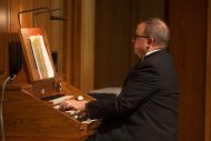 Ken Rodgers '85 plays the organ at the Gala Concert at Homecoming 2016