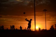 sunset soccer photo