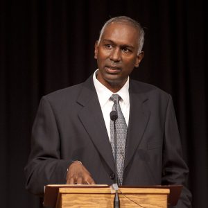 Dr. Joseph Manickam speaks at Hesston College's 2012 Commencement.