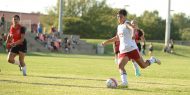Hesston College women's soccer action photo - Mika Matsuda