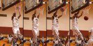 men's basketball action photo