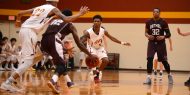 men's basketball action photo