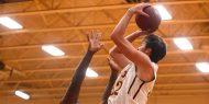 men's basketball action photo