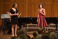 Dual alumnae sisters Erin Hershberger ’10 and Tara Hershberger ’06 perform at the gala concert.