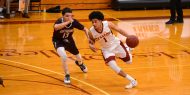 men's basketball action photo
