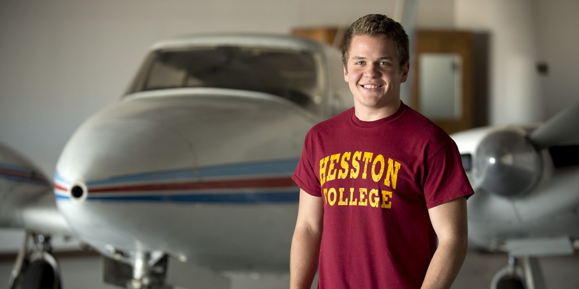 Jordan Stoltzfus, Hesston College sophomore aviation student
