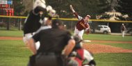 Hesston College baseball action photo