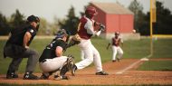 Hesston College baseball action photo
