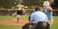 Hesston College baseball action photo