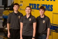 Three students have been volunteering with Hesston Fire/EMS during their time at Hesston.