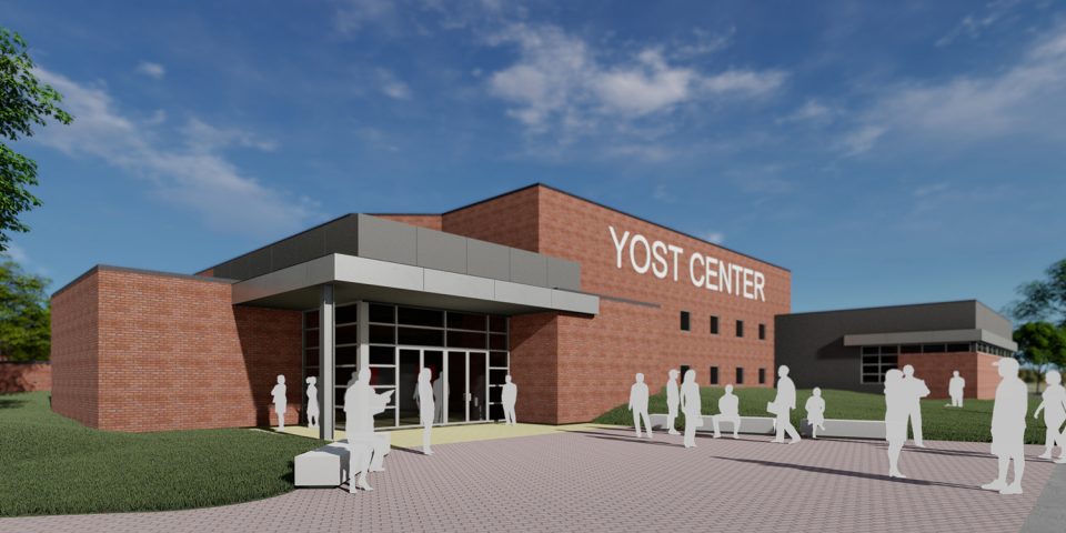 architect's rendering of Yost Center updates