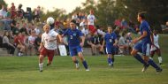 Hesston College men's soccer action photo - Dawson McCawley
