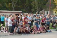 students at the Hesston Homecoming parade