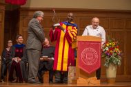 Faculty mentors reflect on President Manickam's time as a student at the inauguration service.