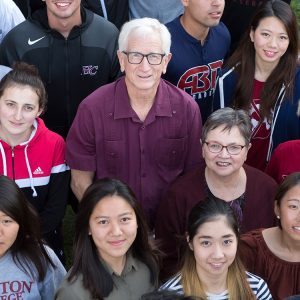 Dave and Sena Osborne with some of this year's 56 international students