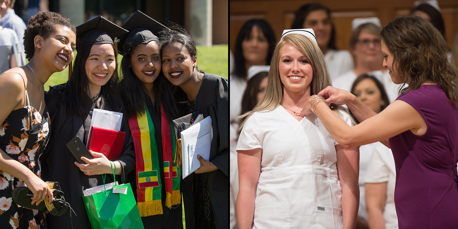 Post commencement and nursing pinning photos from Hesston College commencement 2017