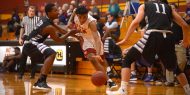 Hesston College men's basketball action photo - Issiah Smith