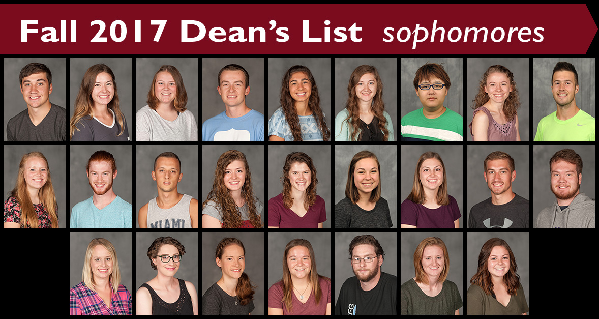 Fall 2017 Dean's List Sophomores