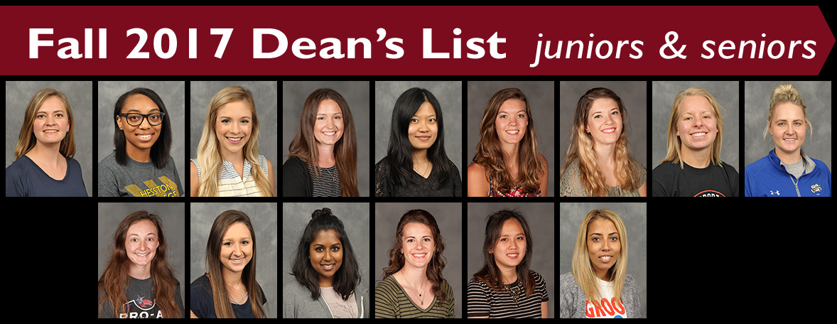 Fall 2017 Dean's List Juniors & Seniors