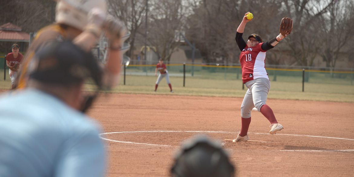 Hesston College softball action photo - Ashley Yasin