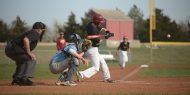 Hesston College baseball action photo