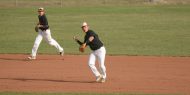 Hesston College baseball action photo