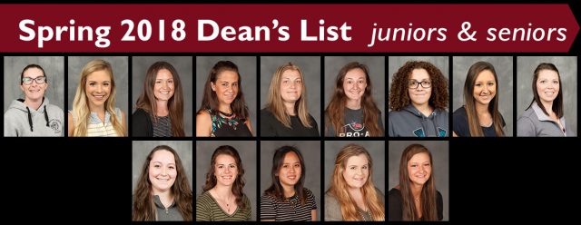 Spring 2018 Dean's List Juniors and Seniors